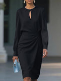 Ruched Waist Hollow Dress