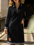 Zip Long Sleeve Sweatshirt Dress