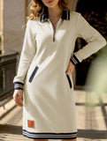 Zip Long Sleeve Sweatshirt Dress