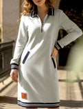 Zip Long Sleeve Sweatshirt Dress