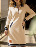 Zip Long Sleeve Sweatshirt Dress