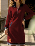 Zip Long Sleeve Sweatshirt Dress