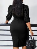 Solid OL Bodycon Dress
