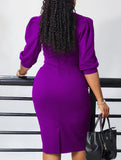 Solid OL Bodycon Dress