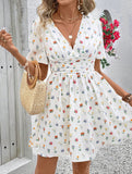 Summer Short Sleeve Mini Dress