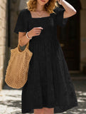 Floral Square Neck Flowy Dress_CWDSD11942