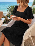 Floral Square Neck Flowy Dress_CWDSD11942
