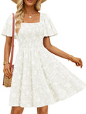 Floral Square Neck Flowy Dress_CWDSD11942