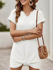 V Neck Twist Beach Cover Dress_CWDSD11960