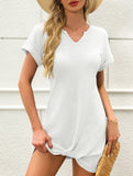 V Neck Twist Beach Cover Dress_CWDSD11960