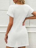 V Neck Twist Beach Cover Dress_CWDSD11960