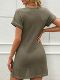 V Neck Twist Beach Cover Dress_CWDSD11960
