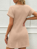 V Neck Twist Beach Cover Dress_CWDSD11960