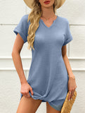 V Neck Twist Beach Cover Dress_CWDSD11960