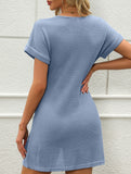 V Neck Twist Beach Cover Dress_CWDSD11960
