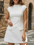 Solid Round Neck Fitted Maxi Dress