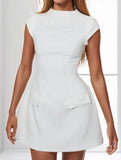 Solid Round Neck Fitted Maxi Dress