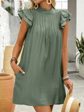 High Neck Loose Smock Dress_CWDSD12023