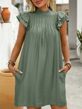 High Neck Loose Smock Dress_CWDSD12023