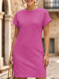 Crewneck Pocket Short Sleeve Dress_CWDSD12024