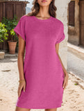 Crewneck Pocket Short Sleeve Dress_CWDSD12024