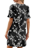V Neck Flare Sleeve Midi Dress_CWDSD12025