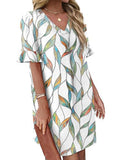 V Neck Flare Sleeve Midi Dress_CWDSD12025