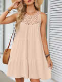 Lace Patch Halter A Line Dress_CWDSD12026