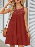 Lace Patch Halter A Line Dress_CWDSD12026