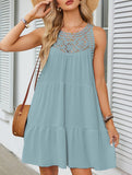 Lace Patch Halter A Line Dress_CWDSD12026