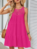 Lace Patch Halter A Line Dress_CWDSD12026