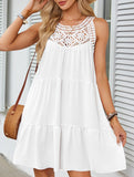 Lace Patch Halter A Line Dress_CWDSD12026