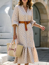 Women’s Patterned Button Down Long Dress | Casual Chic Maxi Shirt Dress