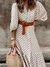 Women’s Patterned Button Down Long Dress | Casual Chic Maxi Shirt Dress