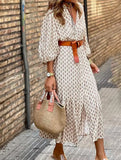 Women’s Patterned Button Down Long Dress | Casual Chic Maxi Shirt Dress