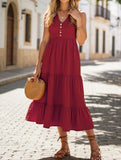 Sleeveless Loose Casual Solid Color Dress – Lightweight Viscose Summer Dress for Women