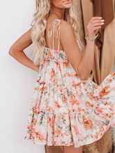 Casual Floral Print Short Sleeve Dress