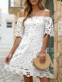 Lace Strapless Dress with Shoulder Cutout – Elegant Fit, S–XXL