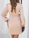 Elegant solid color V-neck dress