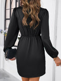 Elegant solid color V-neck dress