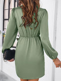 Elegant solid color V-neck dress