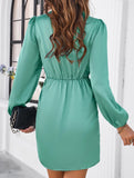 Elegant solid color V-neck dress