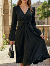 French Royal Sister Style V-Neck Waist Long Dress