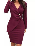 SLIM-FIT FAKE TWO PROFESSIONAL DRESSES