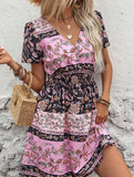 Ethnic Bohemian Print Midi Dress ??Casual Flowing Summer Dress