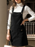 Fashionable shoulder strap overall suspender dress