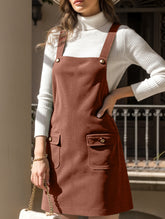 Fashionable shoulder strap overall suspender dress