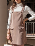 Fashionable shoulder strap overall suspender dress