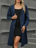 Washed denim long cardigan jacket