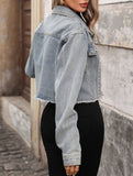 Washed Studded Cropped Denim Jacket_CWJJ00131